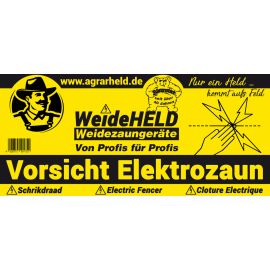 Warnschild Vorsicht Elektrozaun! 2-seitig bedruckt, WeideHeld