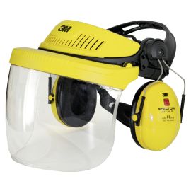 Kopfhalterung G500 mit Klapp- visier und Gehörschutz OptimeI