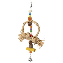 Vogelspielzeug Nature mit Glocke u. Bast, Höhe 36 cm